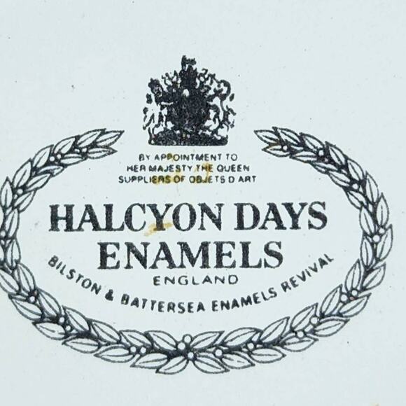 Halcyon Days Enamels 1990 A Year to Remember Enamel Trinket Box Blue Floral - Picture 5 of 9